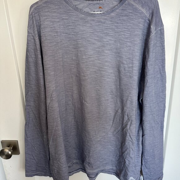 Tommy Bahama Men's Islander T Shirt XL Long Sleeve Silver Crew Neck - Picture 1 of 3
